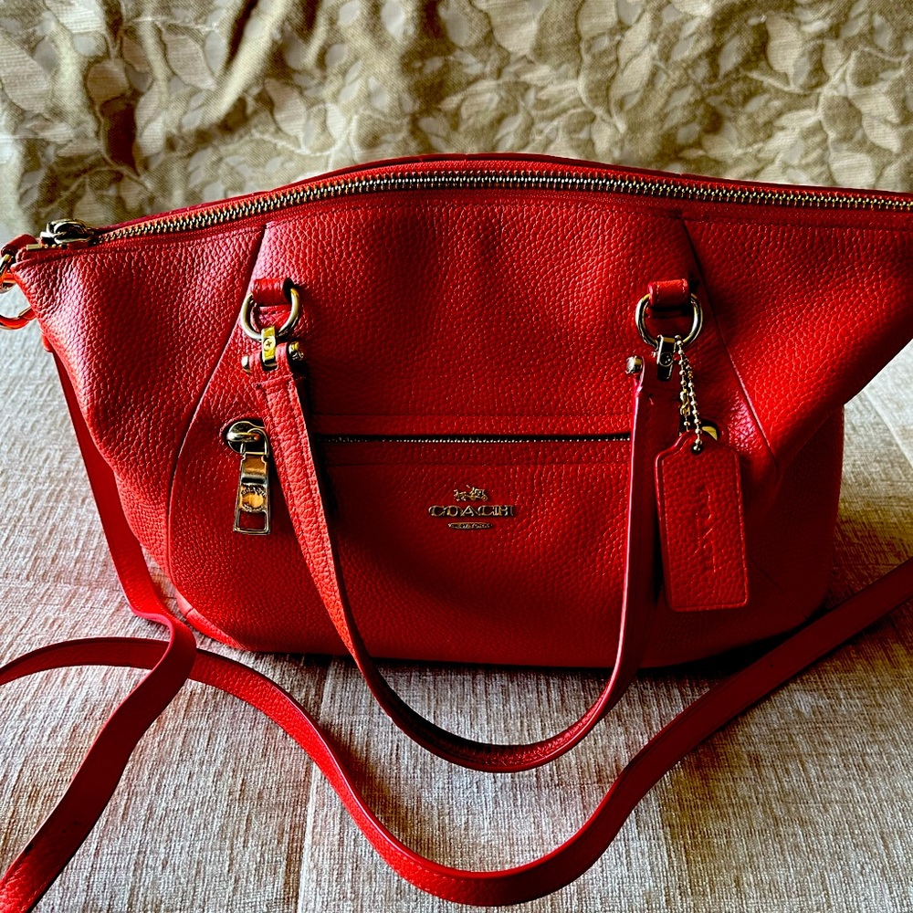 Coach all leather handbag
